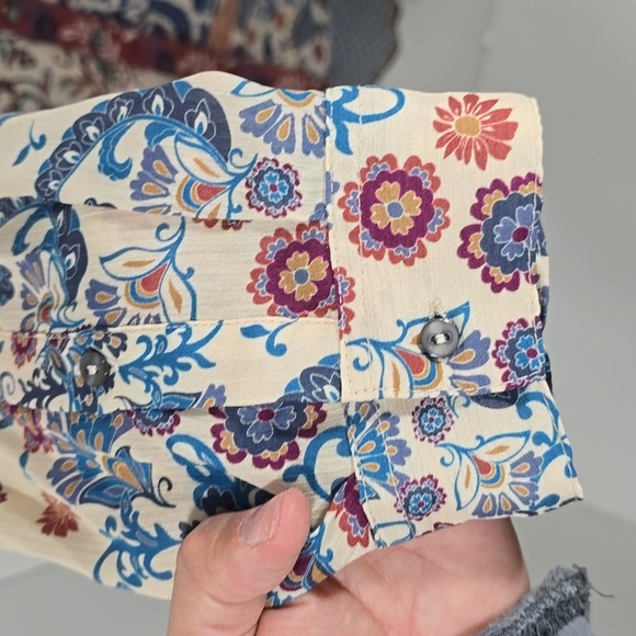 {Vincente} Women's Paisley Print Tunic Duster - Size Medium - Picture 9 of 15